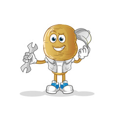 Obraz premium potato head cartoon mechanic cartoon. cartoon mascot vector