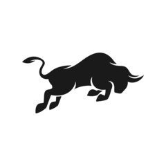Bull Bison Taurus Buffalo logo silhouette design template