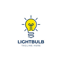 lamp idea technology logo icon vector