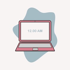 simple vector illustration in the form of a laptop with a flat design concept. suitable as a symbol, social media content needs, etc