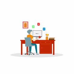 FLAT VECTOR DESIGN OF A WORKING PERSON