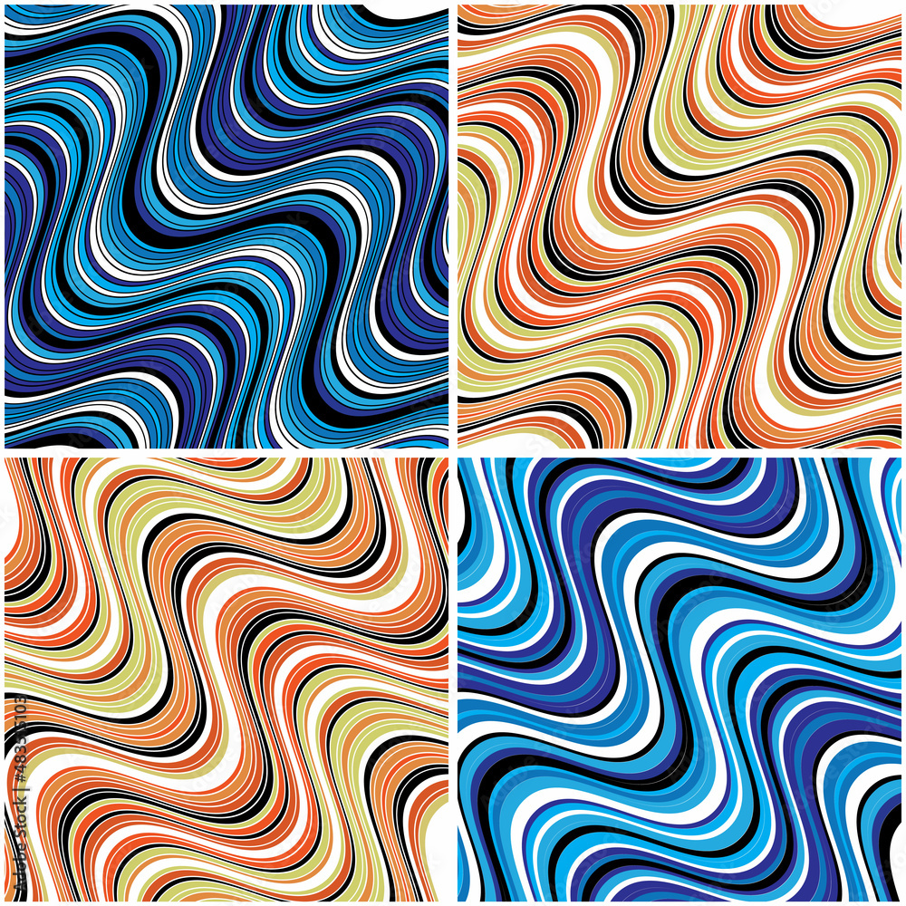 Poster 4 different vector patterns in the same package(eps). one pattern is paid and 3 are free (white divi