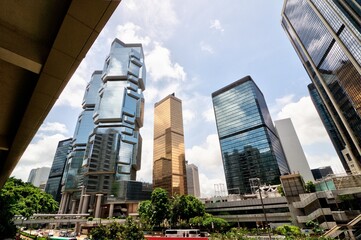 Obraz na płótnie Canvas Skyscraper Office Buildings in Hong Kong