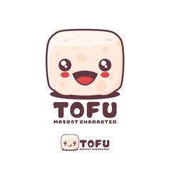 vector tofu cartoon mascot, with a happy expression, suitable for, logos, prints, stickers, etc