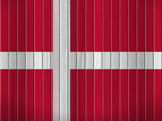 Denmark flag on wood