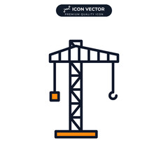 Tower crane icon symbol template for graphic and web design collection logo vector illustration