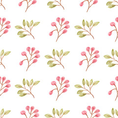 Watercolor leaf seamless pattern
