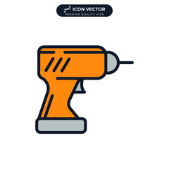 Screwdriver, power drill icon symbol template for graphic and web design collection logo vector illustration