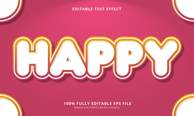 Happy text style editable text effect