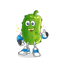 cucumber robot character. cartoon mascot vector
