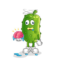 cucumber no brain vector. cartoon character