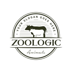Vector graphic of cow vintage logo