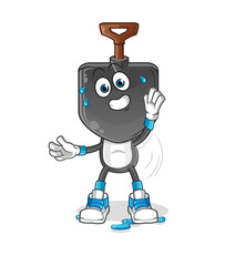 shovel head cartoon stretching character. cartoon mascot vector