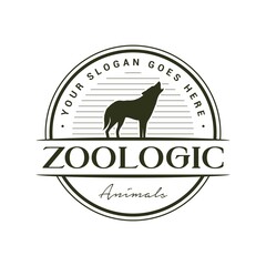 Vector graphic of wolf vintage logo