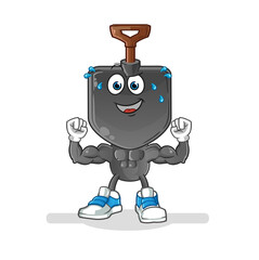 shovel head cartoon muscular. cartoon mascot vector