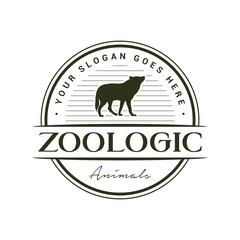 Vector graphic of wolf vintage logo