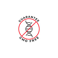 GMO free, guarantee label. Vector icon template