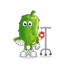 cucumber sick in IV illustration. character vector