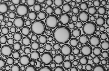 Beautiful black and white image of oil in water