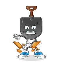 shovel head cartoon karate mascot. cartoon vector