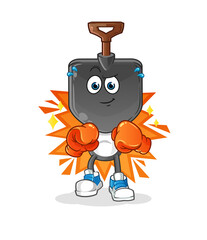 shovel head cartoon boxer character. cartoon mascot vector