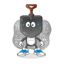 shovel head cartoon thinking hard vector. cartoon character