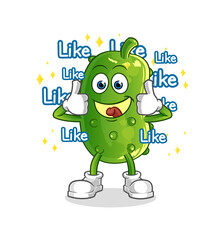 cucumber give lots of likes. cartoon vector