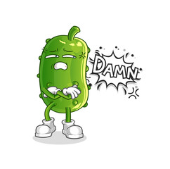 cucumber very pissed off illustration. character vector