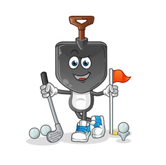 shovel head cartoon playing golf vector. cartoon character