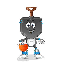 shovel head cartoon dribble basketball character. cartoon vector