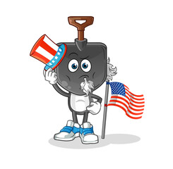 shovel head cartoon uncle sam character. cartoon mascot vector