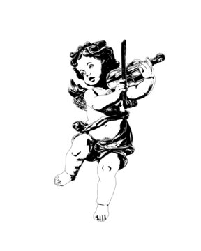 The Angel playing the violin