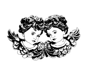 The two angels vector religious Illustration