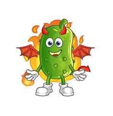 cucumber demon with wings character. cartoon mascot vector