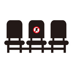 Social distance between the seats. The distance between the seats in the bus