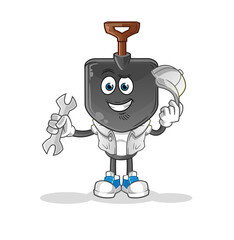 shovel head cartoon mechanic cartoon. cartoon mascot vector