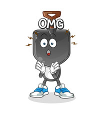 shovel head cartoon Oh my God vector. cartoon character