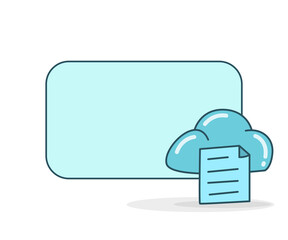 blank note board with cloud document icon vector illlustration