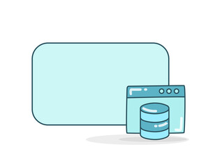 blank note board with web database icon vector illlustration