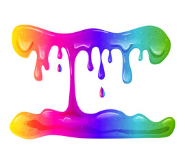 Dripping rainbow slime background. Vector illustration of slime, paint, slime, snot, chewing gum, liquid. Colorful illustration of a children toy