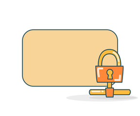 blank note board with encryption key icon vector illlustration