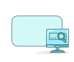 blank note board with search engine icon vector illlustration