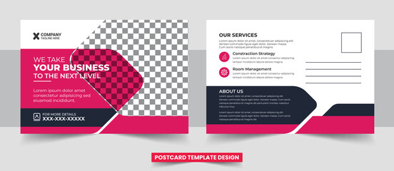 Postcard or Eddm postcard design template vector.