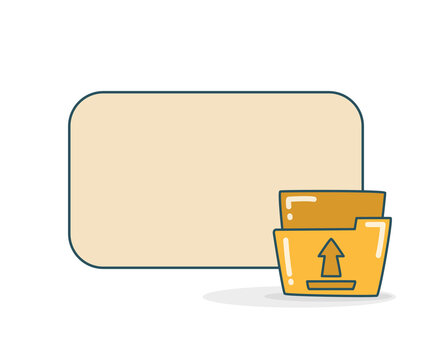 blank note board with upload filder icon vector illlustration