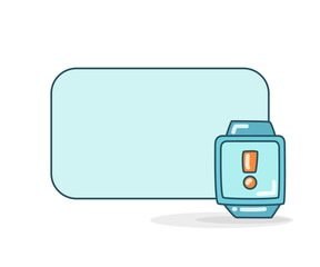 Obraz premium blank note board with smartwatch and error icon vector illlustration