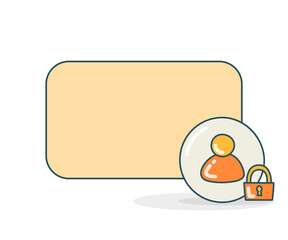 blank note board with user security icon vector illlustration