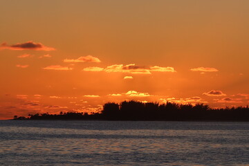 sunset over the lake