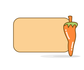 blank note board with paprika vector illlustration
