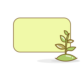 blank note board with plant vector illlustration
