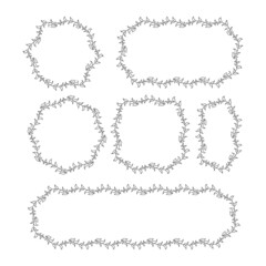 decorative floral frame leaves and flower vector illustration